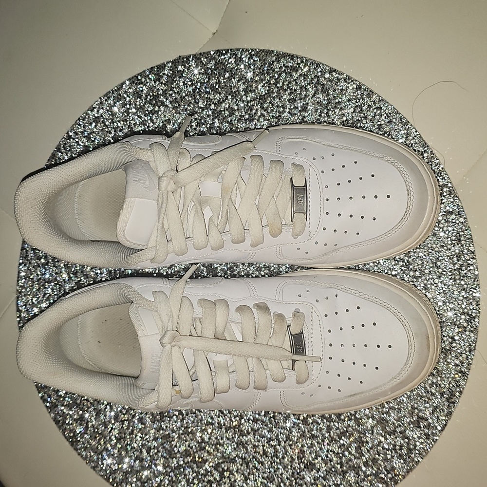 White Nike Air Ones Athletic Sneakers